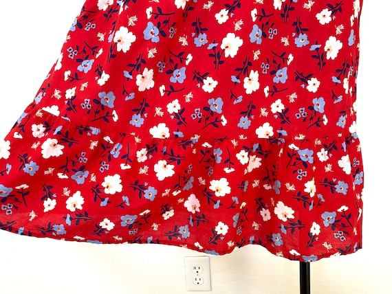 ANTHONY RICHARDS Sun Dress Vintage 1980s Red Flor… - image 6
