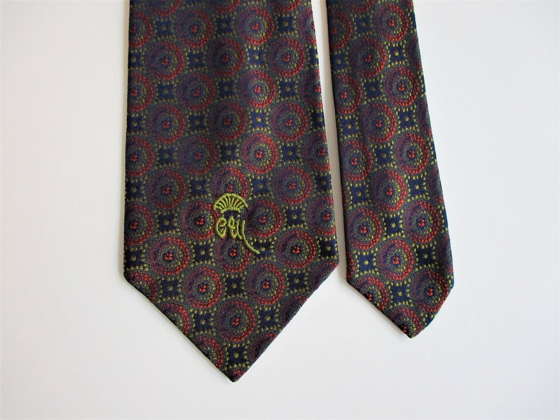 COUNTESS MARA Necktie Vintage 1960s Mod Polyester Geometric Designer Mens Unisex Tie