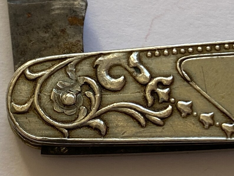 REMINGTON Pen Knife Antique Ornate Monogrammed Two Blade Etsy