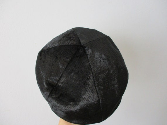 ROBERTA BERNAYS Hat Vintage 1950s Black Velvet Bu… - image 6