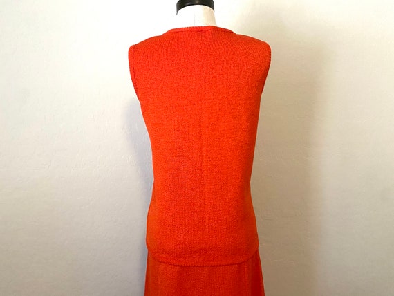 Sweater Vest Maxi Skirt Set Vintage 1970s Orange … - image 7