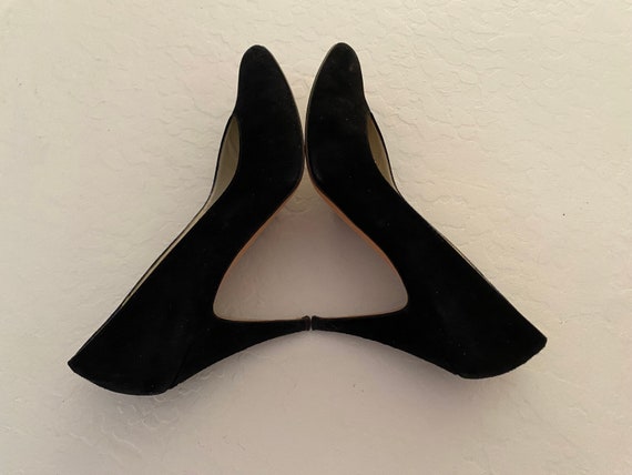 ANNE KLEIN Heels Vintage 1980s Black Suede Leathe… - image 7