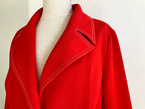 BUTTE KNIT Blazer Vintage 1970s Red Polyester Jac… - image 2