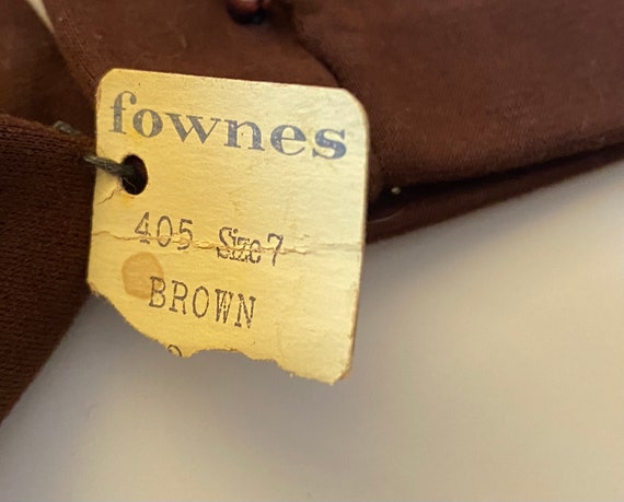 FOWNES Gloves Vintage 1950s Brown Nylon Wristlet … - image 3