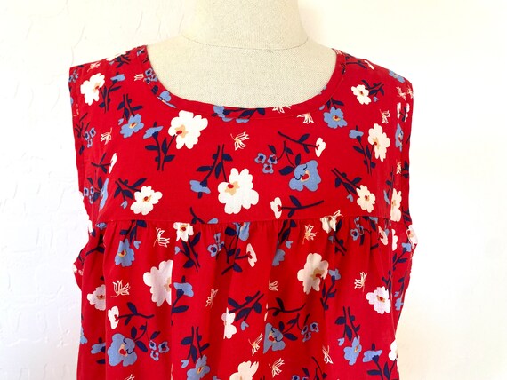 ANTHONY RICHARDS Sun Dress Vintage 1980s Red Flor… - image 4