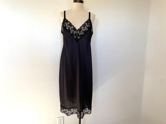 PERFECTFORM Slip Vintage 1950s Black Nylon Lace L… - image 2