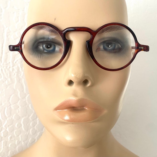 Art Deco Glasses Eyeglasses Vintage 1920s 1930s Round Amber Celluloid