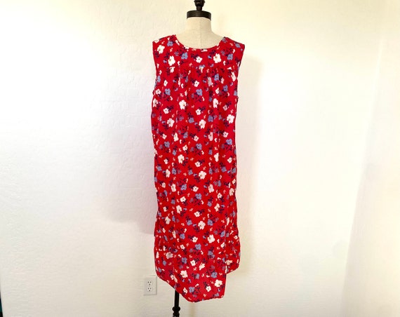 ANTHONY RICHARDS Sun Dress Vintage 1980s Red Flor… - image 8