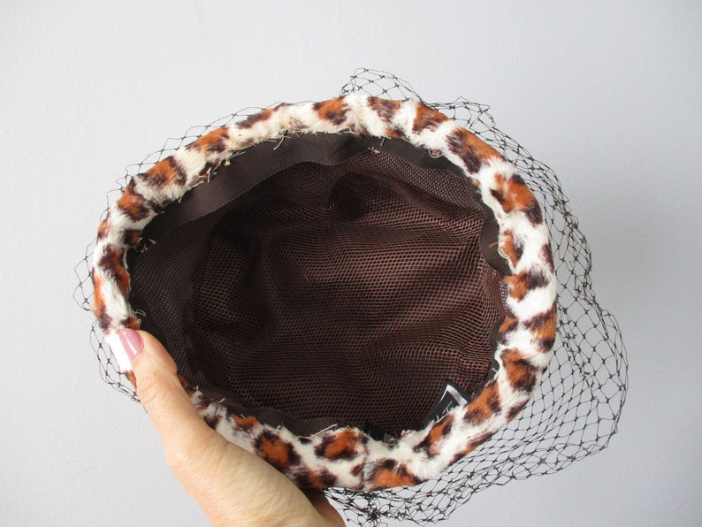 Animal Print Tall Pillbox Hat Vintage 1960s Black Veil Ilten Etsy