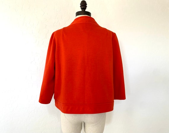 GLORIA SWANSON Jacket Vintage 1960s Orange Polyes… - image 5