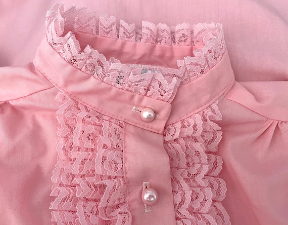 STYLE FIX Ruffle Blouse Vintage 1970s Pink Tunic … - image 5