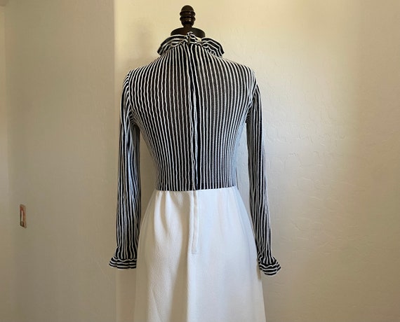 RONTINI Dress Vintage 1970s Black White Striped R… - image 8