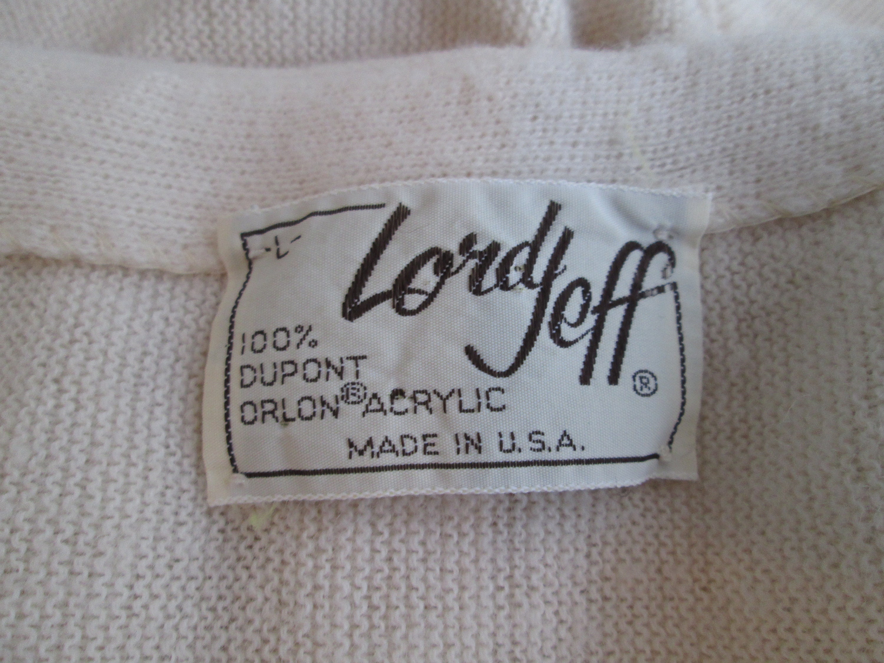 LORD JEFF Cardigan Sweater Vintage 1970s Beige Acrylic Golf | Etsy