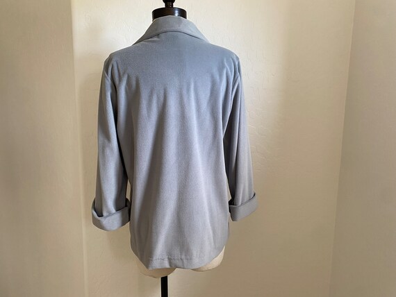 Velour Shirt Vintage 1970s Gray Collared Pullover - image 4