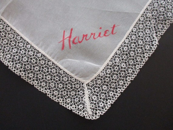 Vintage 1940s Sweetheart Handerchief White Nylon … - image 6