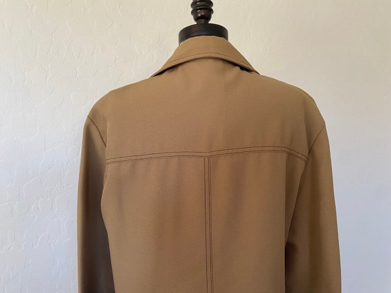 Leisure Jacket Vintage 1970s Tan Polyester Pointe… - image 8