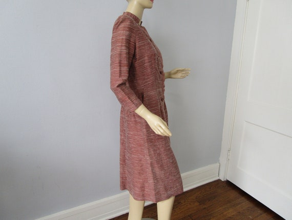 HELENE Wiggle Dress Vintage 1940s Rust Pencil She… - image 7