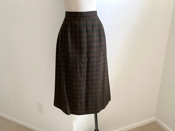 HARRODS Wool Suit Vintage 1960s Mod Plaid Jacket Skirt - Gem