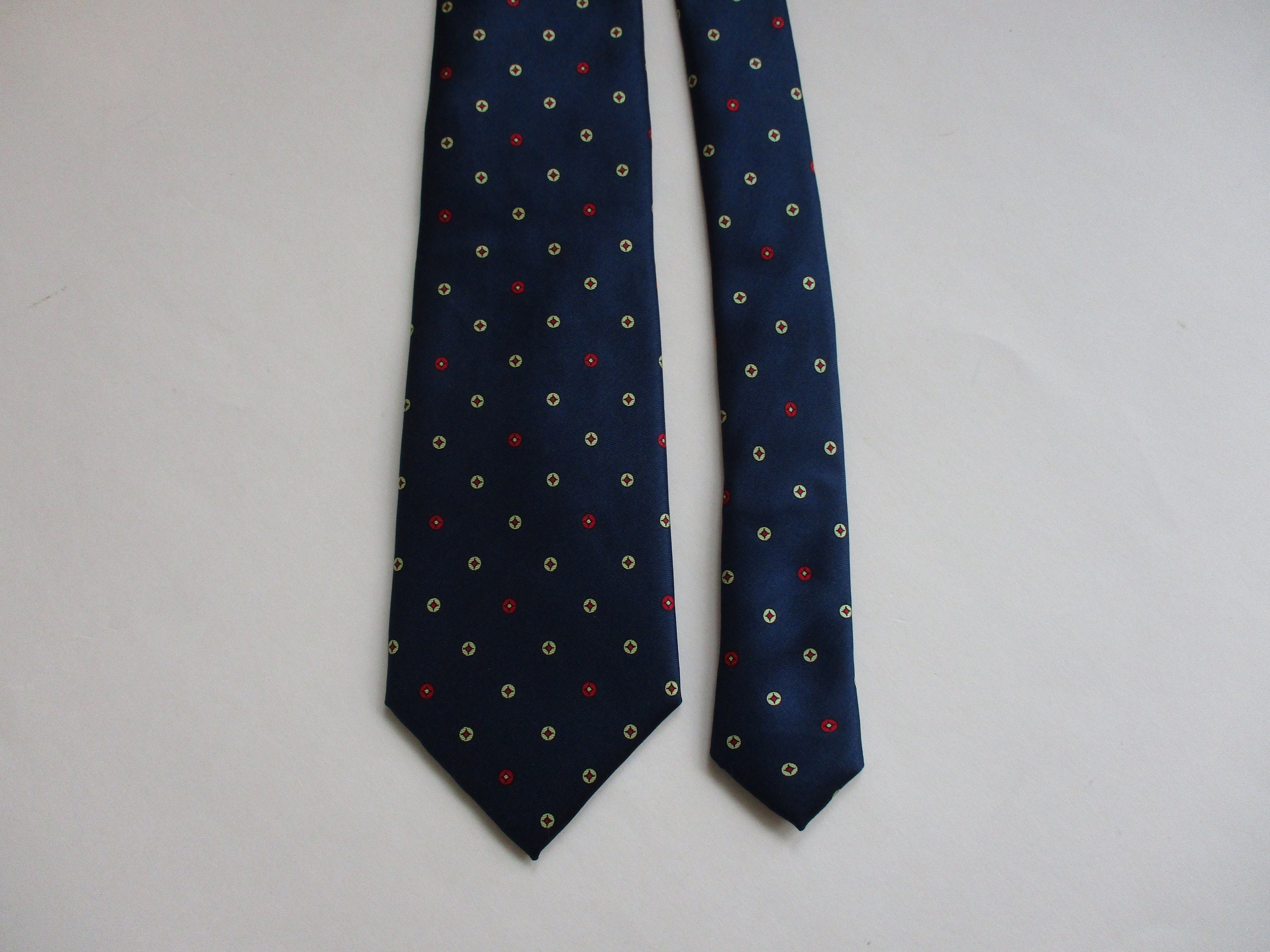 GUY LAROCHE Italian Silk Necktie Vintage 1960s Navy Blue Polka Etsy
