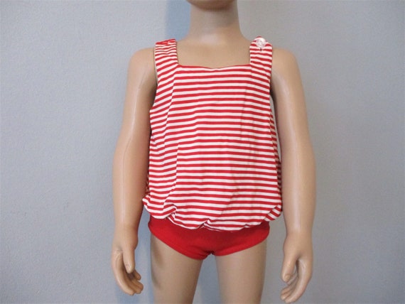 SUNTOGS Of Miami Girls Swimsuit Vintage 1960s Red White | Etsy