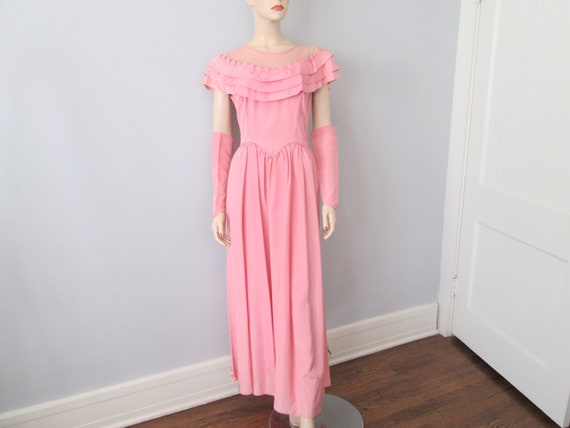 Vintage 1940s Formal Gown Dress Fingerless Gloves