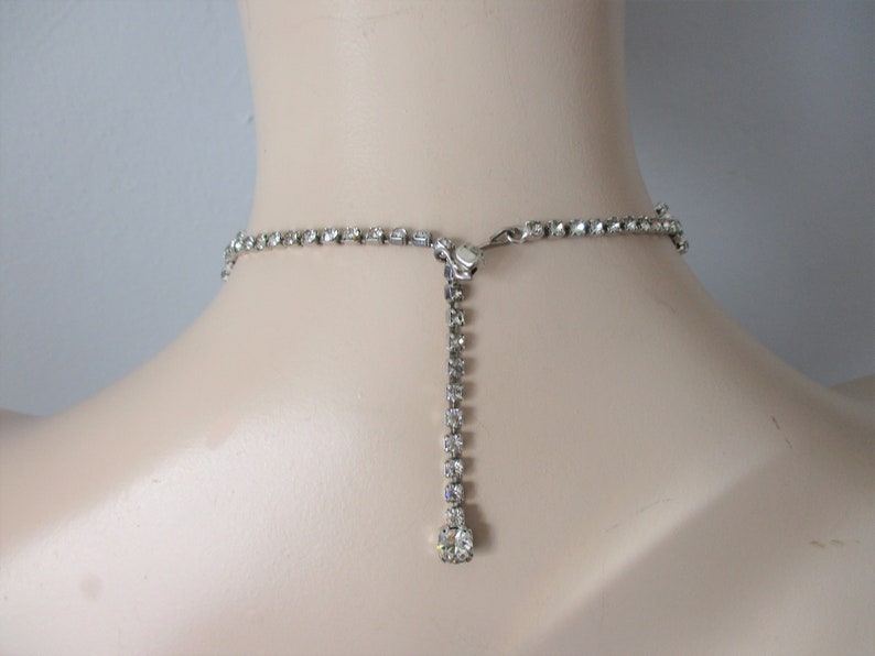 Rhinestone Choker Necklace Vintage 1950s Wedding Prom Formal Costume Jewelry