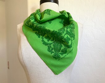 Écharpe bandana vintage des années 50, vert western rockabilly