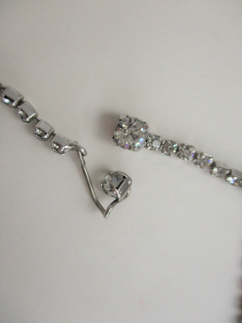 Rhinestone Choker Necklace Vintage 1950s Wedding Prom Formal Costume Jewelry