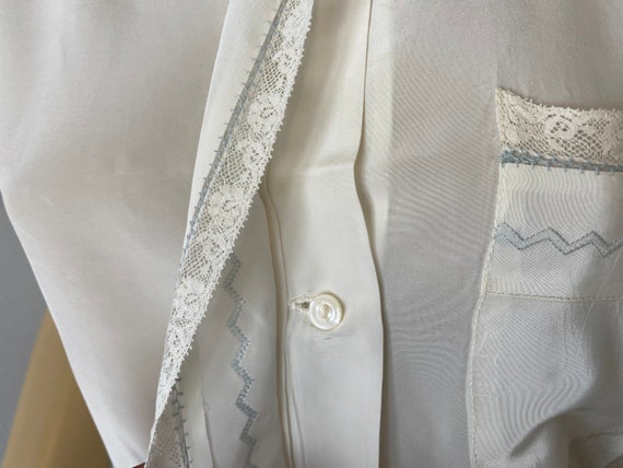 MISS ELAINE Beach Pajamas Vintage 1940s White Sle… - image 5