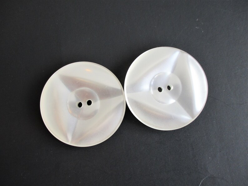 Huge Moonglow Coat Buttons Vintage 1960s Mod White Lucite Pearlized Two Hole Sewing Supply