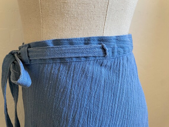 RUMBLE SEATS Wrap Skirt Vintage 1970s Blue Cotton… - image 8