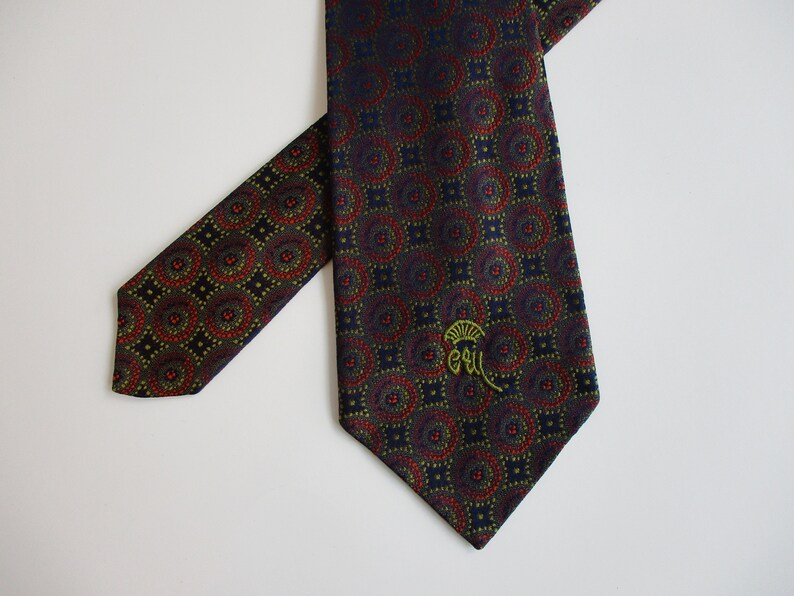 COUNTESS MARA Necktie Vintage 1960s Mod Polyester Geometric Designer Mens Unisex Tie