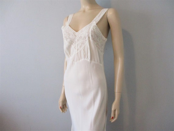 Vintage 1930s Negligee Nightgown Night Gown Beige