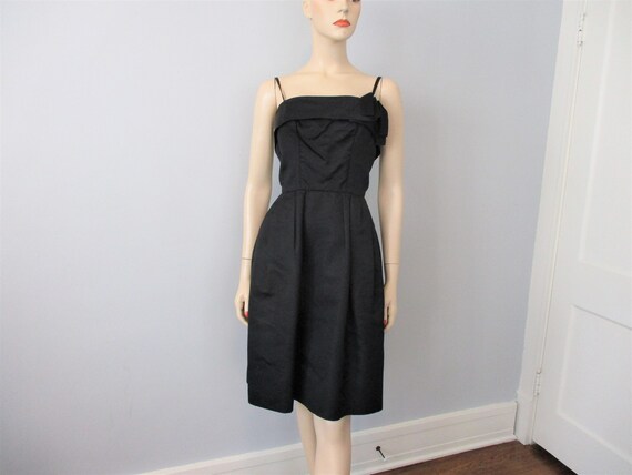 Black Cocktail Dress Vintage 1960s Mr Mort XS