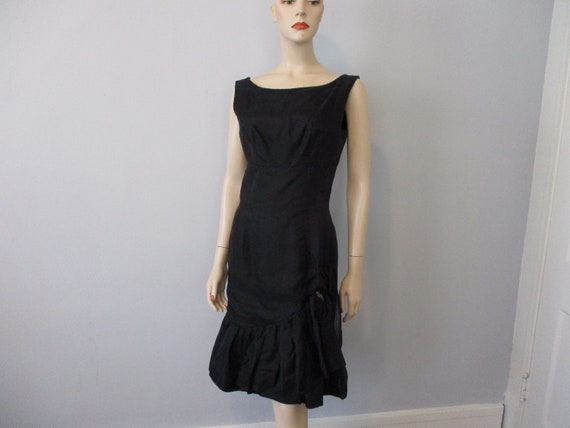 Rayon Wiggle Cocktail Dress Vintage 1940s Cha Cha