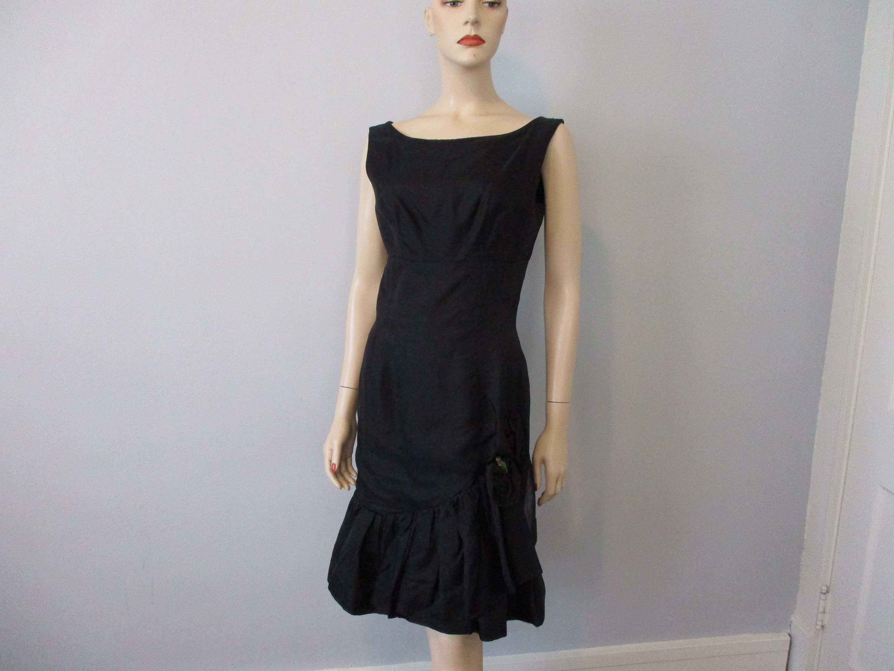 Rayon Wiggle Cocktail Dress Vintage 1940s Cha Cha Ruffles - Etsy Singapore