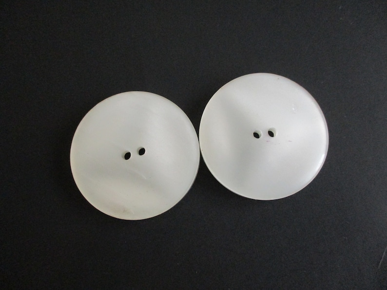 Huge Moonglow Coat Buttons Vintage 1960s Mod White Lucite Pearlized Two Hole Sewing Supply