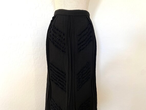 Antique Edwardian Skirt 1910s Suffragist Black Cr… - image 3