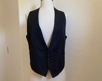 Antique Waistcoat Edwardian Mens Shawl Collar Vest Pockets