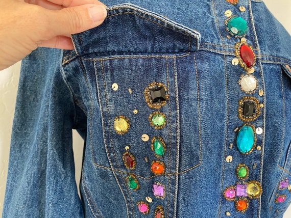 Don’t Mess With Texas Jeweled Jacket Vintage 1990… - image 4
