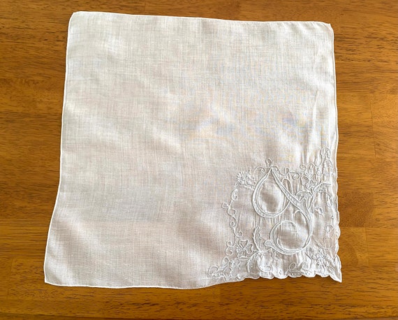 Madeira Handkerchief Vintage 1950s White Cotton L… - image 3