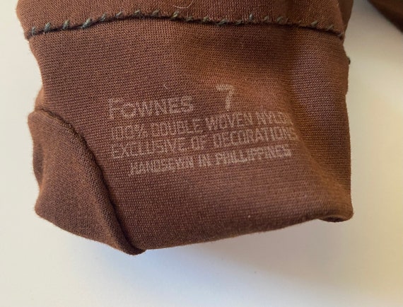 FOWNES Gloves Vintage 1950s Brown Nylon Wristlet … - image 5