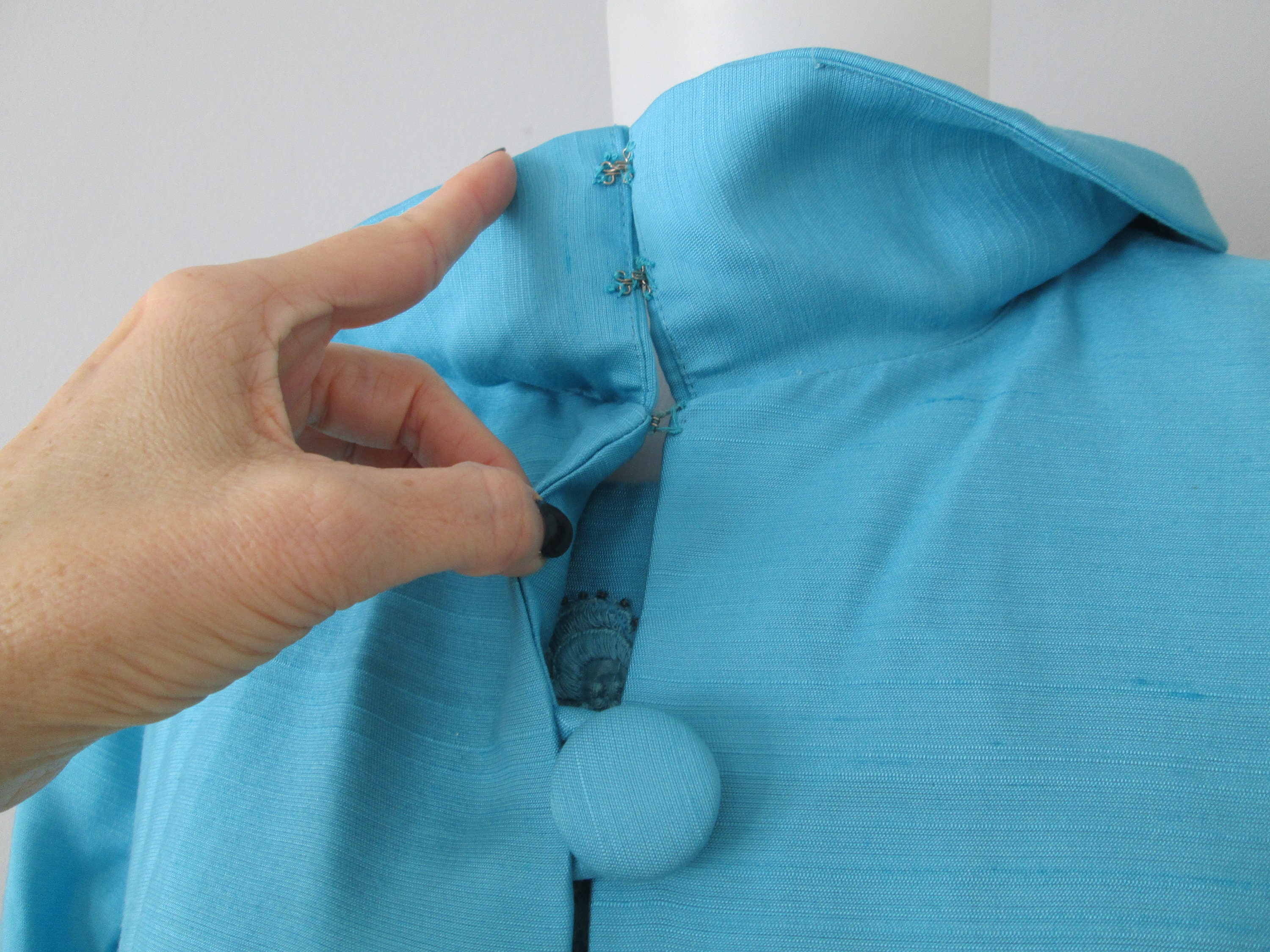 Mod Silk Shantung Dress Jacket Suit Vintage 1960s Aqua Blue | Etsy