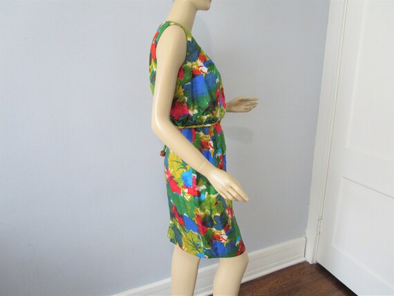 MARDI GRAS Silk Dress Vintage 1950s Multicolor Sl… - image 5