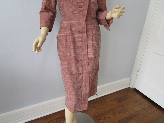 HELENE Wiggle Dress Vintage 1940s Rust Pencil She… - image 5