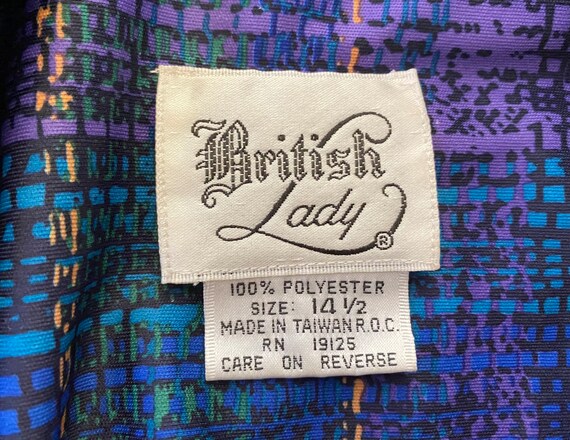 BRITISH LADY Shift Dress Vintage 1970s Purple Pla… - image 6