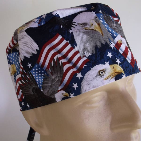 American Eagle -Men's scrub hat with sweatband option - scrub cap