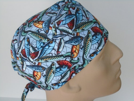 Fishing Lures Blue Men's Surgical Scrub 