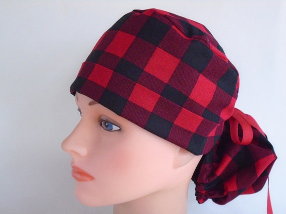 Red Buffalo Plaid Ponytail Womens Lined 