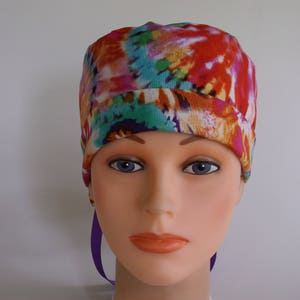 Tie Dye Ponytail Womens Lined Surgical Scrub Cap Nurse - Etsy